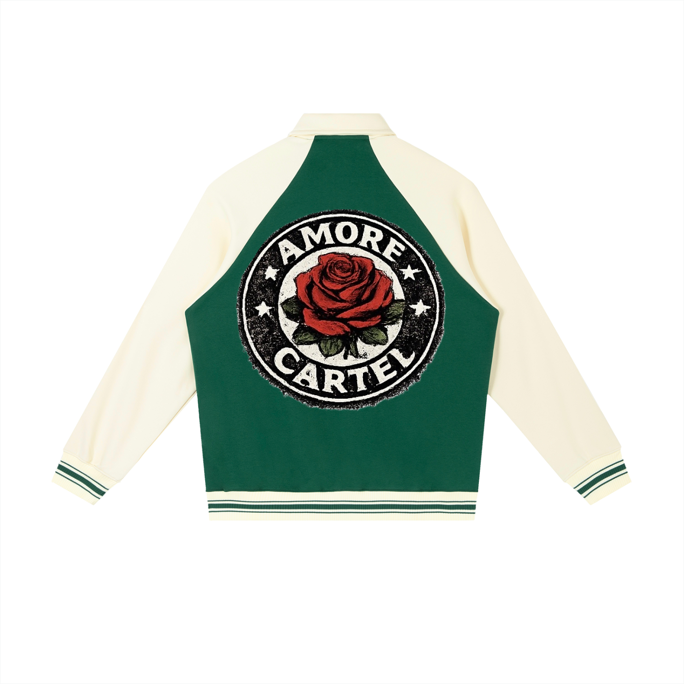 Contrast Raglan Sleeve Baseball Jacket
