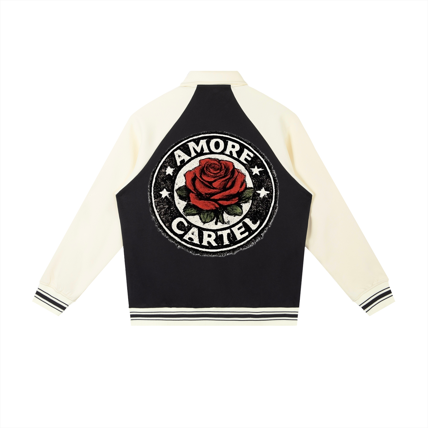 Contrast Raglan Sleeve Baseball Jacket