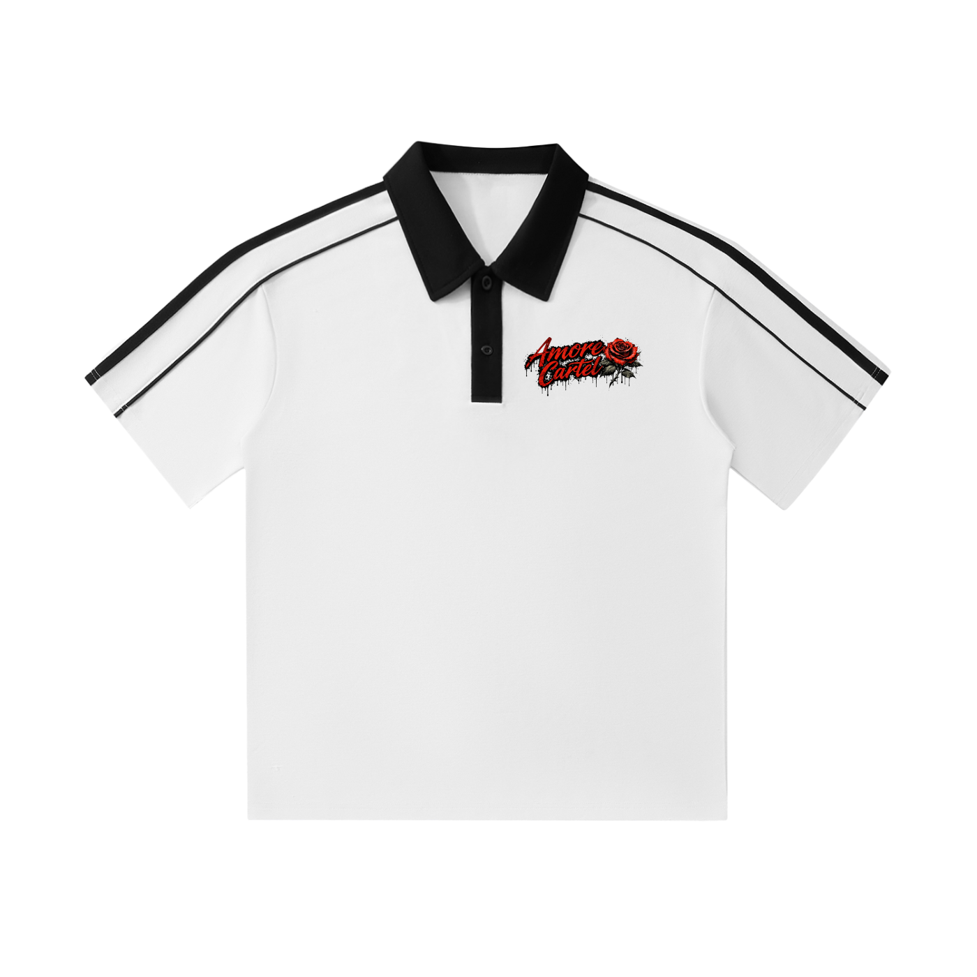 Contrast Collar Short-Sleeve Polo Shirt