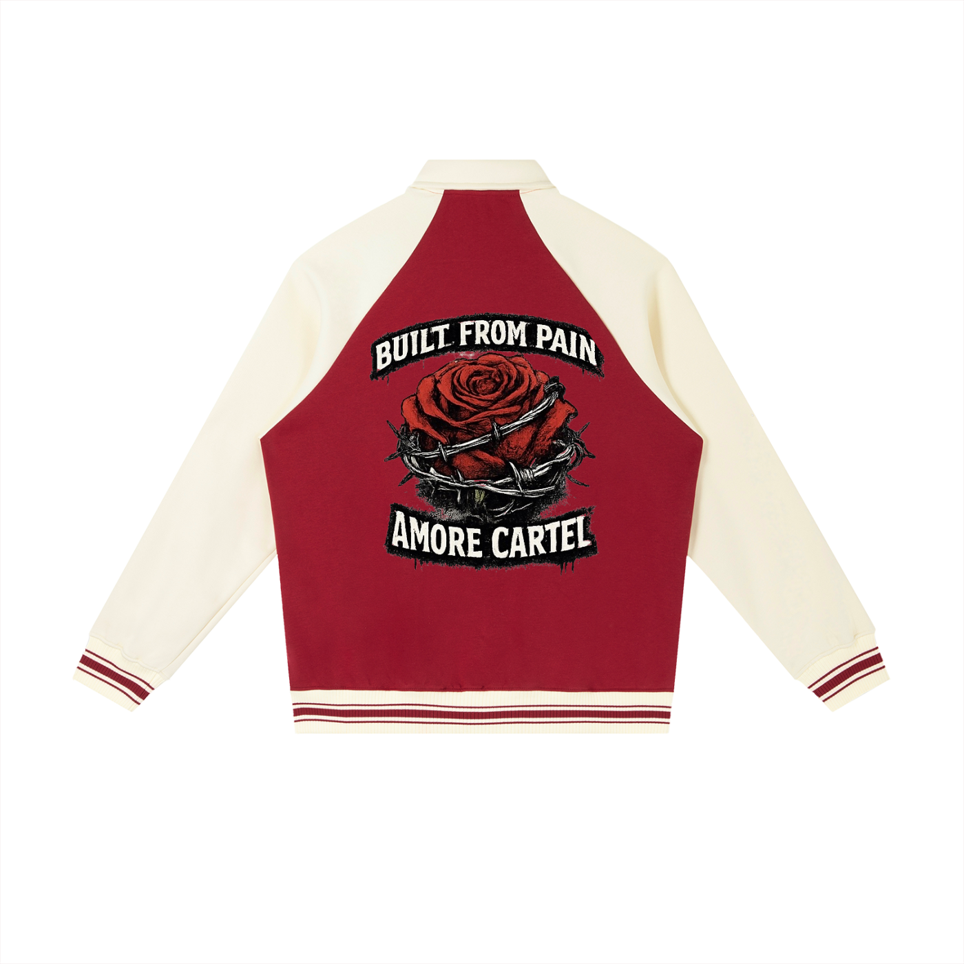 Contrast Raglan Sleeve Baseball Jacket