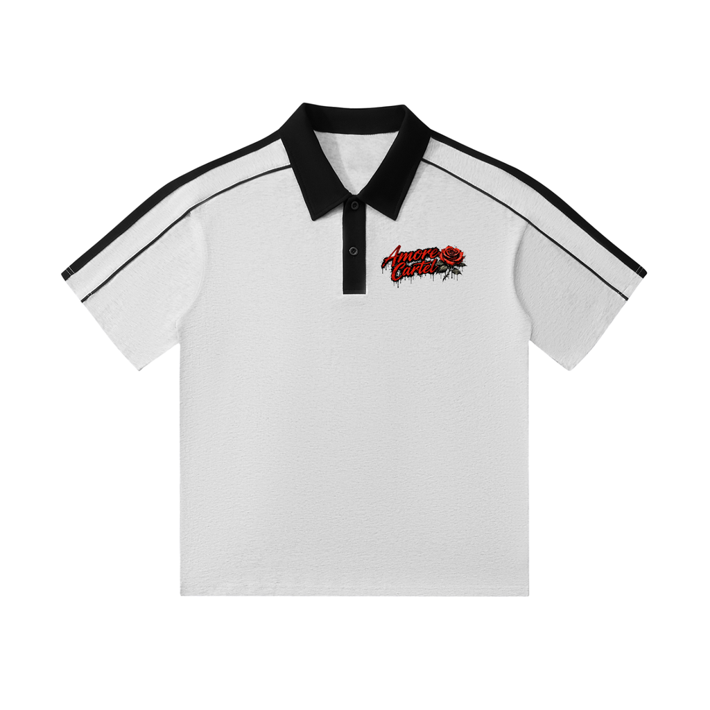 Contrast Collar Short-Sleeve Polo Shirt