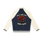Contrast Raglan Sleeve Baseball Jacket