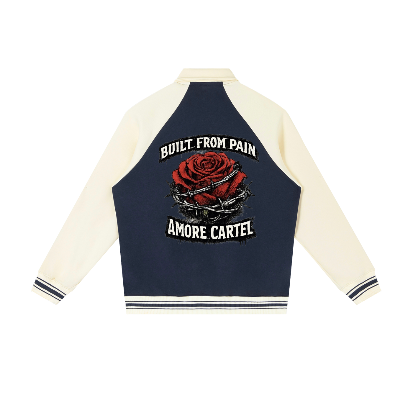 Contrast Raglan Sleeve Baseball Jacket
