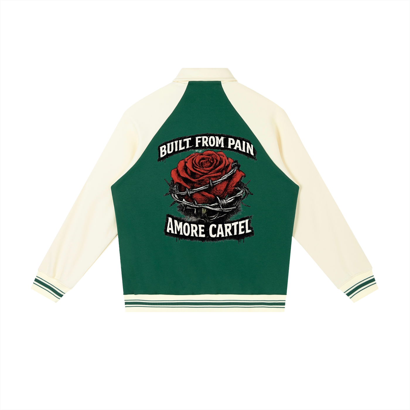 Contrast Raglan Sleeve Baseball Jacket
