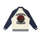 Contrast Raglan Sleeve Baseball Jacket