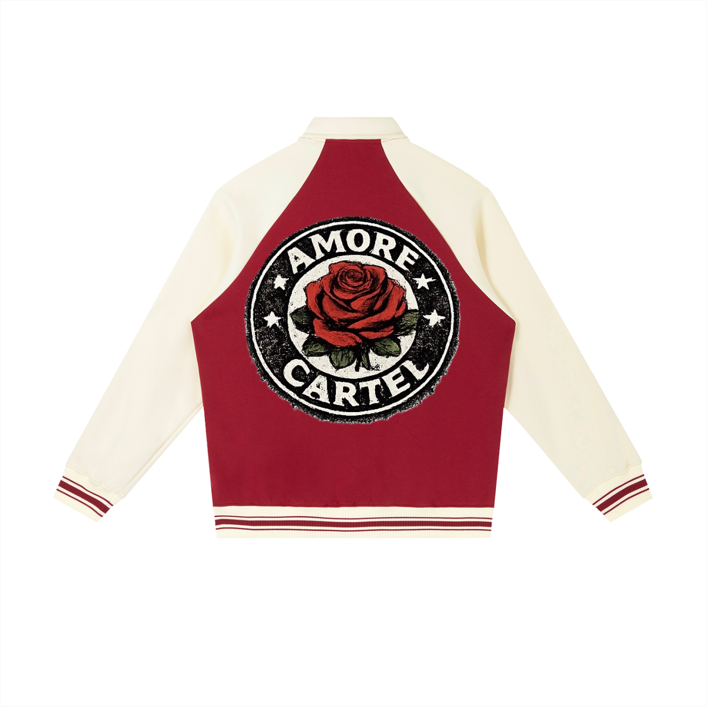 Contrast Raglan Sleeve Baseball Jacket