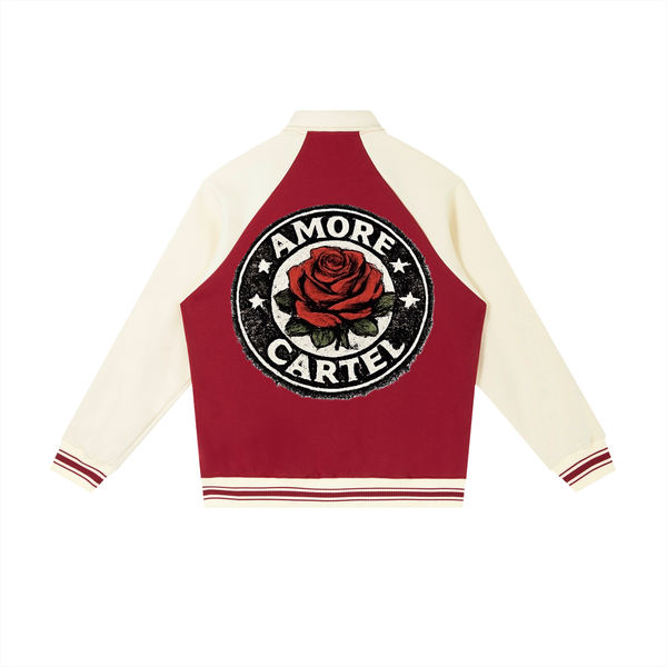 Contrast Raglan Sleeve Baseball Jacket